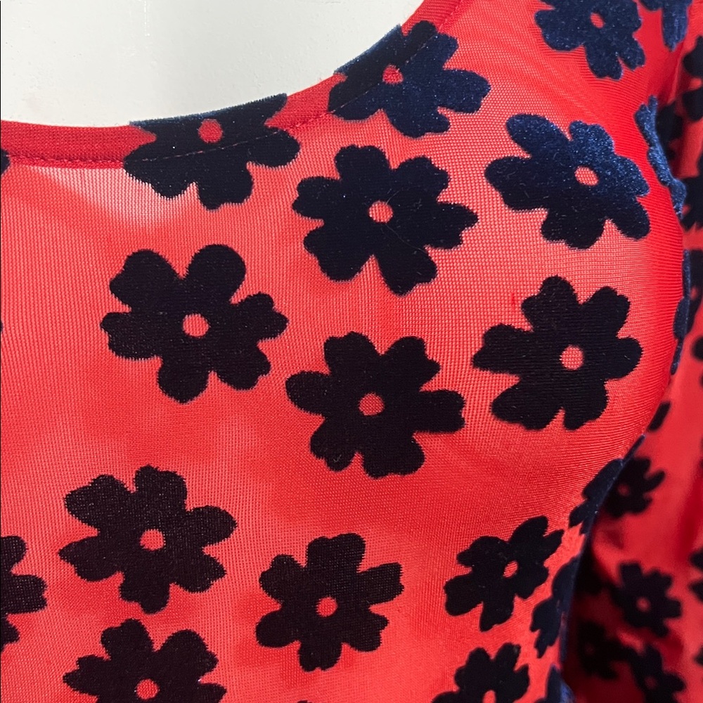 RARE Free People Ninties Drew Velvet Flocked Flower Mesh Dress XS - Picture 9 of 13
